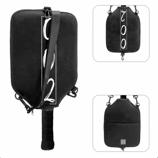 Doubleotwo's Versatile Neoprene Paddle Cover or Personal Bag with shoulder strap — The Colors of Pickleball Collection, Light, Stylish & Protective